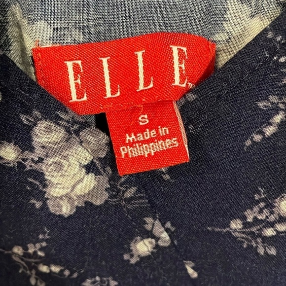 Elle Women Mini Dress Small Blue Lace Floral Contemporary Coastal Cowgirl Preppy - Picture 7 of 13